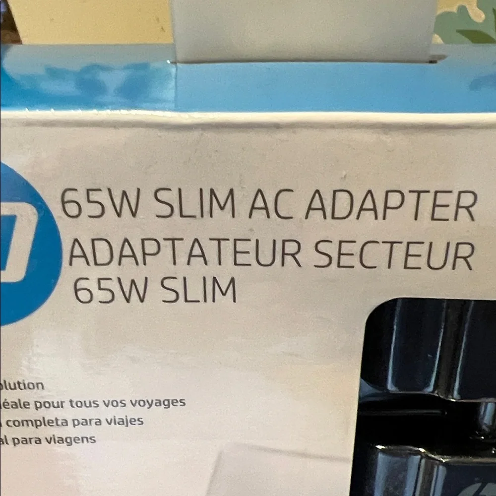 HP Blue and Black Slim AC Adapter